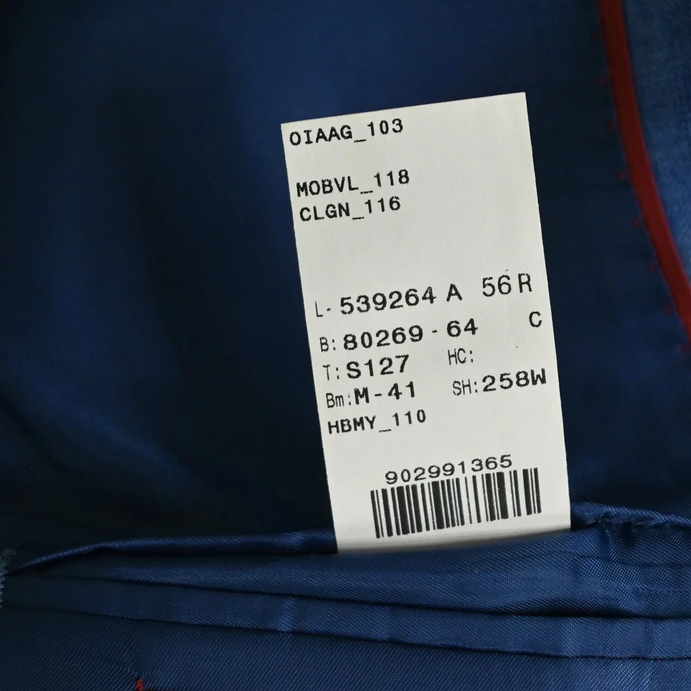 Tailored 56R Blue‎ Plaid 100% Wool Mens Blazer Suit Jacket Sport Coat_5